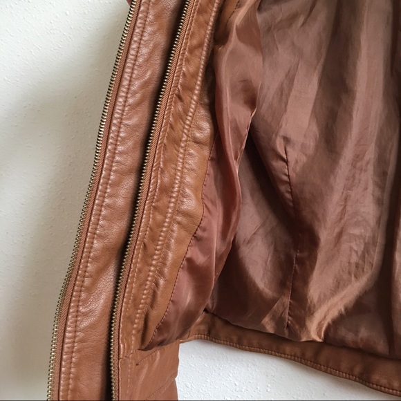 Hive&Honey Faux Brown Leather Jacket - Picture 7 of 10